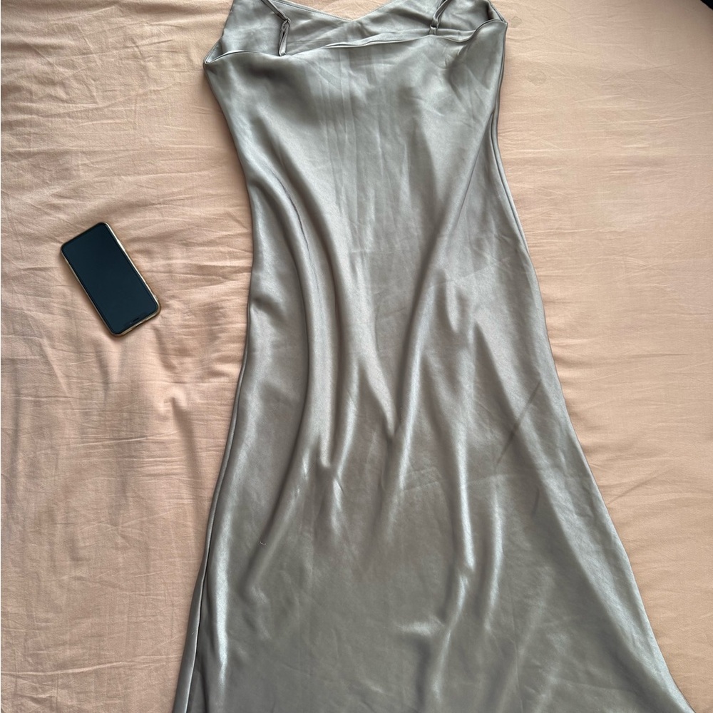 Satin Slip Dress in Beige - Oak Fort - Picture 3 of 4